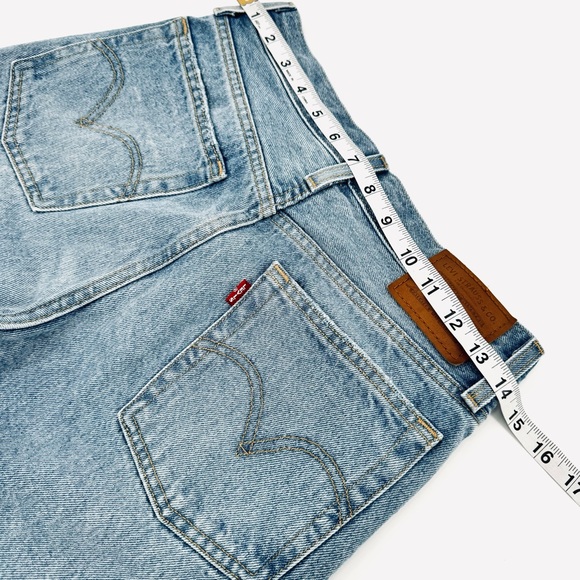 LEVIS Premium Big E Wedgie Straight High Rise Raw Crop Distressed Jeans - Picture 7 of 14